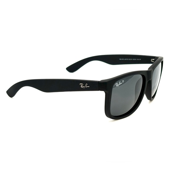 Ray-Ban Justin Polarized Lens Sunglasses RB4165 Black/Grey Gradient Lens 622/T3 - Picture 6 of 14